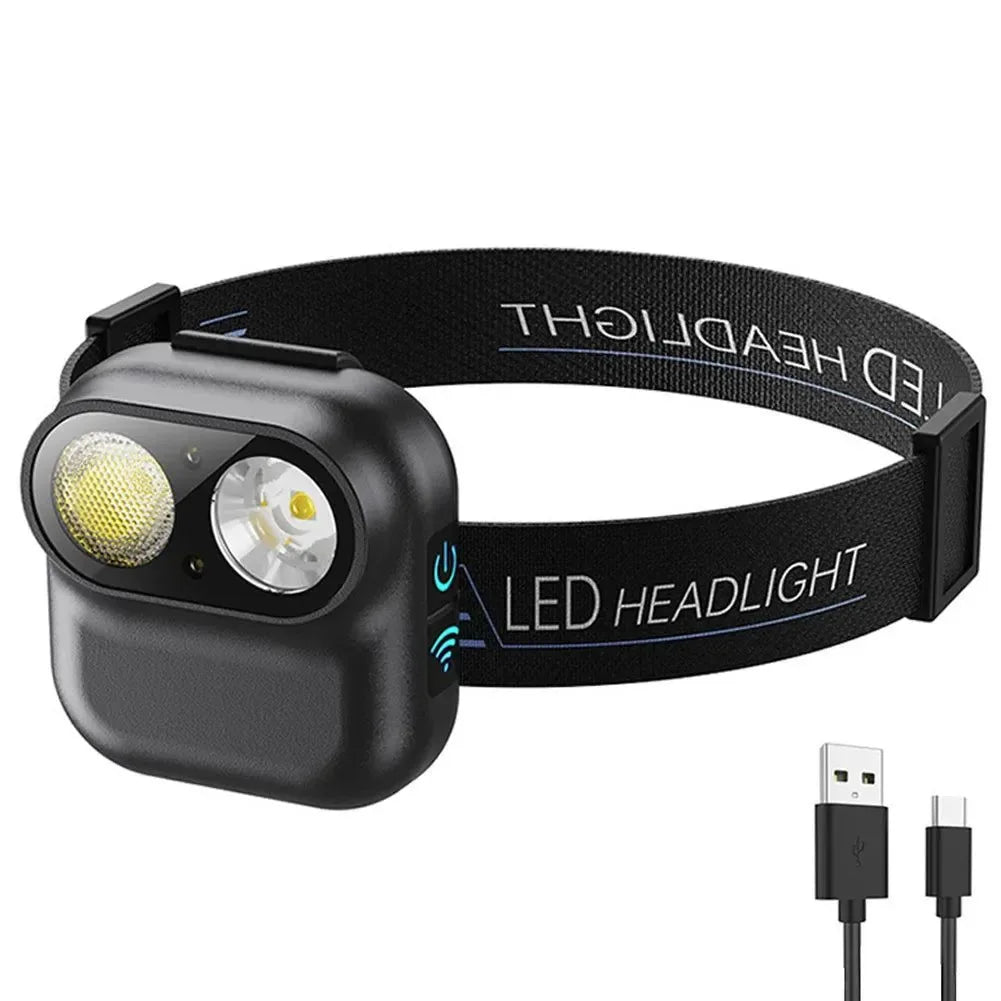 USB Rechargeable High Brightness Headlight, 6 Gears, 800mAh for Camping and Fishing - Trekker Essentials