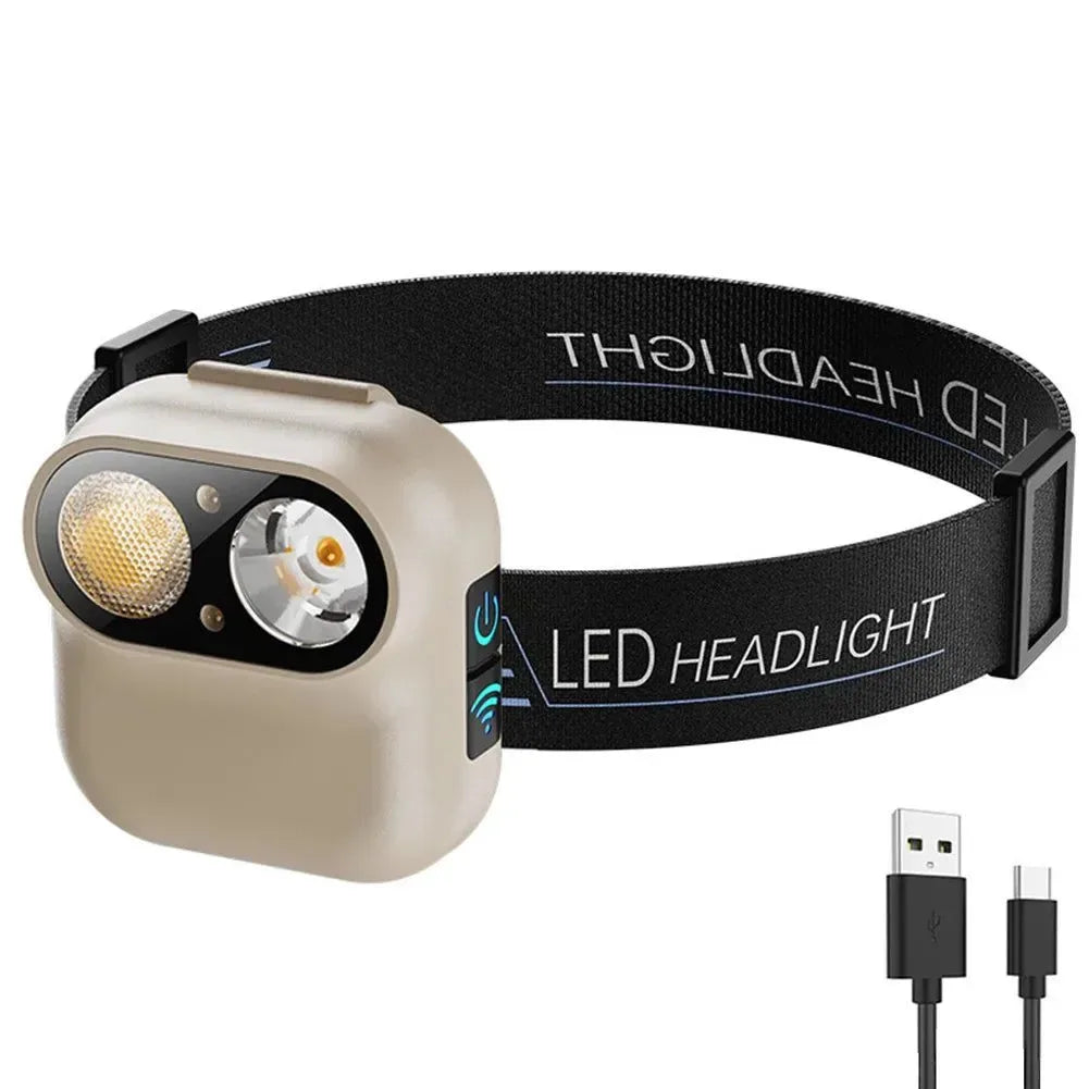 USB Rechargeable High Brightness Headlight, 6 Gears, 800mAh for Camping and Fishing - Trekker Essentials