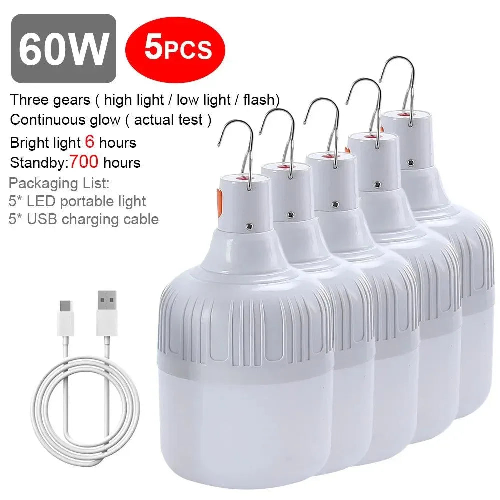 USB Rechargeable LED Bulb - Portable Camping Light Bulb for Emergency Lighting, Outdoor Picnics, and Hanging Tent Light - Trekker Essentials