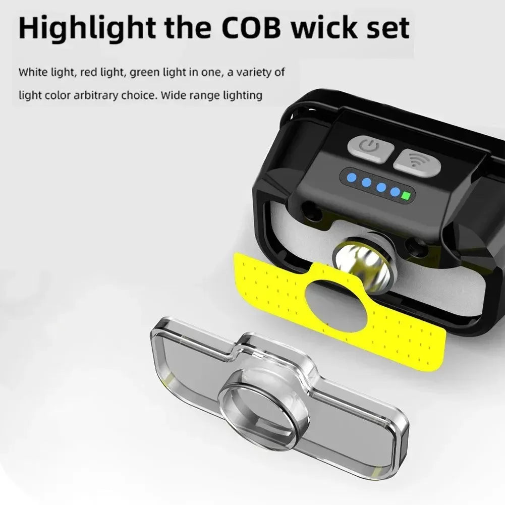 USB Rechargeable LED Headlamp - Adjustable Brightness Headlight for Camping, Running, Fishing & Outdoor Activities - Trekker Essentials