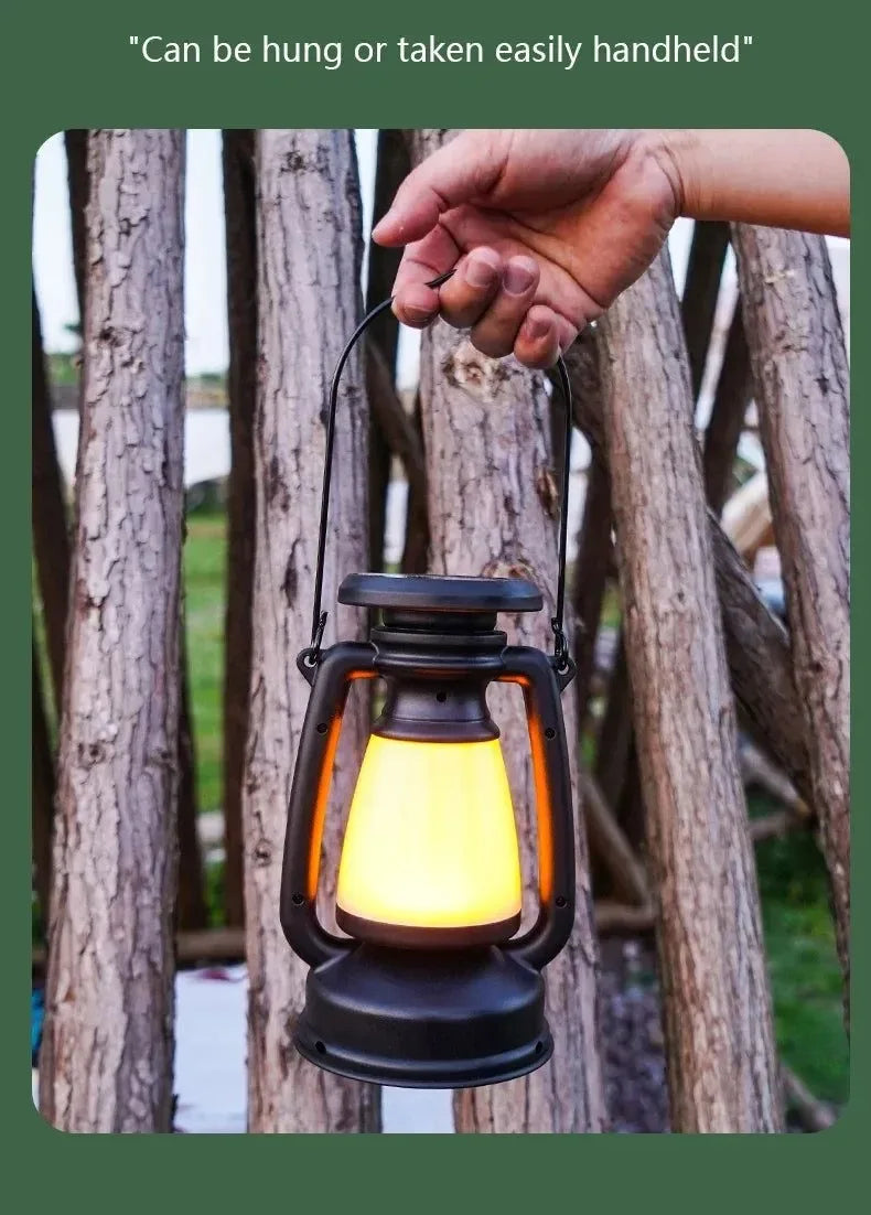 USB & Solar Rechargeable Camping Lantern – Portable LED Tent Light with 3000K–5000K Dimming, Waterproof Outdoor Lamp - Trekker Essentials