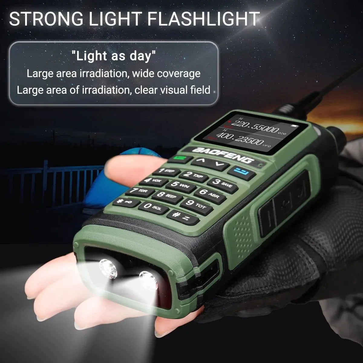 UV-17 Pro Wireless Walkie Talkie with 16 KM Long Range, Flashlight, Type-C Charger, Ham Radio - UV-17 Pro L K5 5R - Trekker Essentials