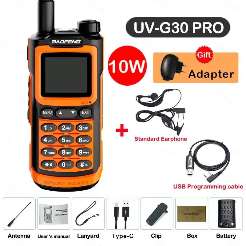 UV-G30 Pro Walkie Talkie, Long Range, 1000 Channel, Portable Ham FM Radios, UHF VHF, USB-C Charge, Waterproof 2-Way Radio - Trekker Essentials