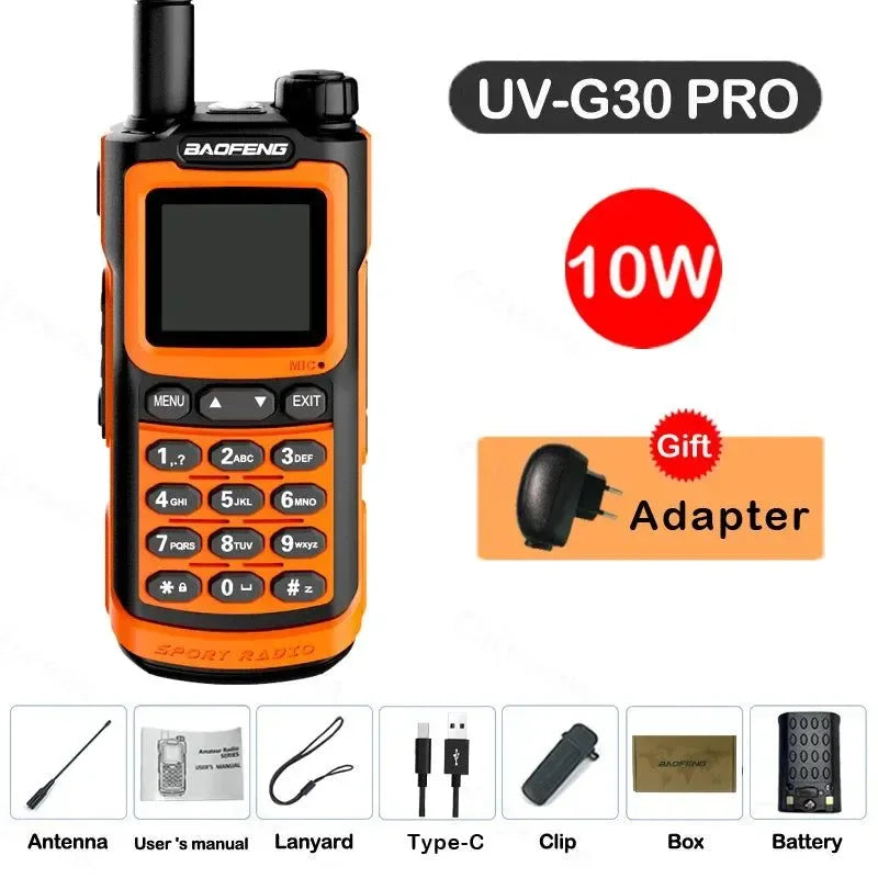 UV-G30 Pro Walkie Talkie, Long Range, 1000 Channel, Portable Ham FM Radios, UHF VHF, USB-C Charge, Waterproof 2-Way Radio - Trekker Essentials