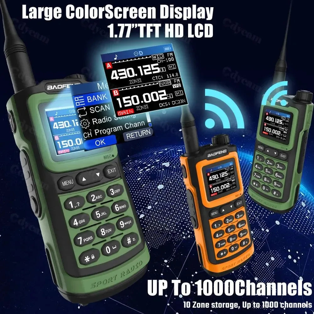 UV-G30 Pro Walkie Talkie, Long Range, 1000 Channel, Portable Ham FM Radios, UHF VHF, USB-C Charge, Waterproof 2-Way Radio - Trekker Essentials