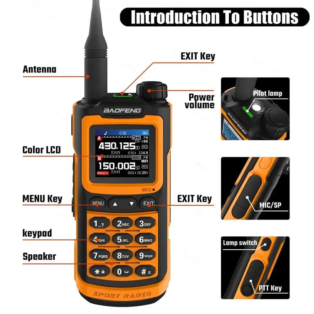 UV-G30 Pro Walkie Talkie, Long Range, 1000 Channel, Portable Ham FM Radios, UHF VHF, USB-C Charge, Waterproof 2-Way Radio - Trekker Essentials