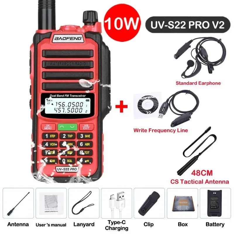 UV-S22 PRO V2 IP68 Waterproof Dual Band Ham Radio Walkie Talkie with 50KM Range (Upgraded UV9R UV5R Pro) - Trekker Essentials