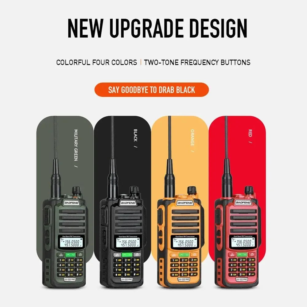 UV-S22 PRO V2 IP68 Waterproof Dual Band Ham Radio Walkie Talkie with 50KM Range (Upgraded UV9R UV5R Pro) - Trekker Essentials