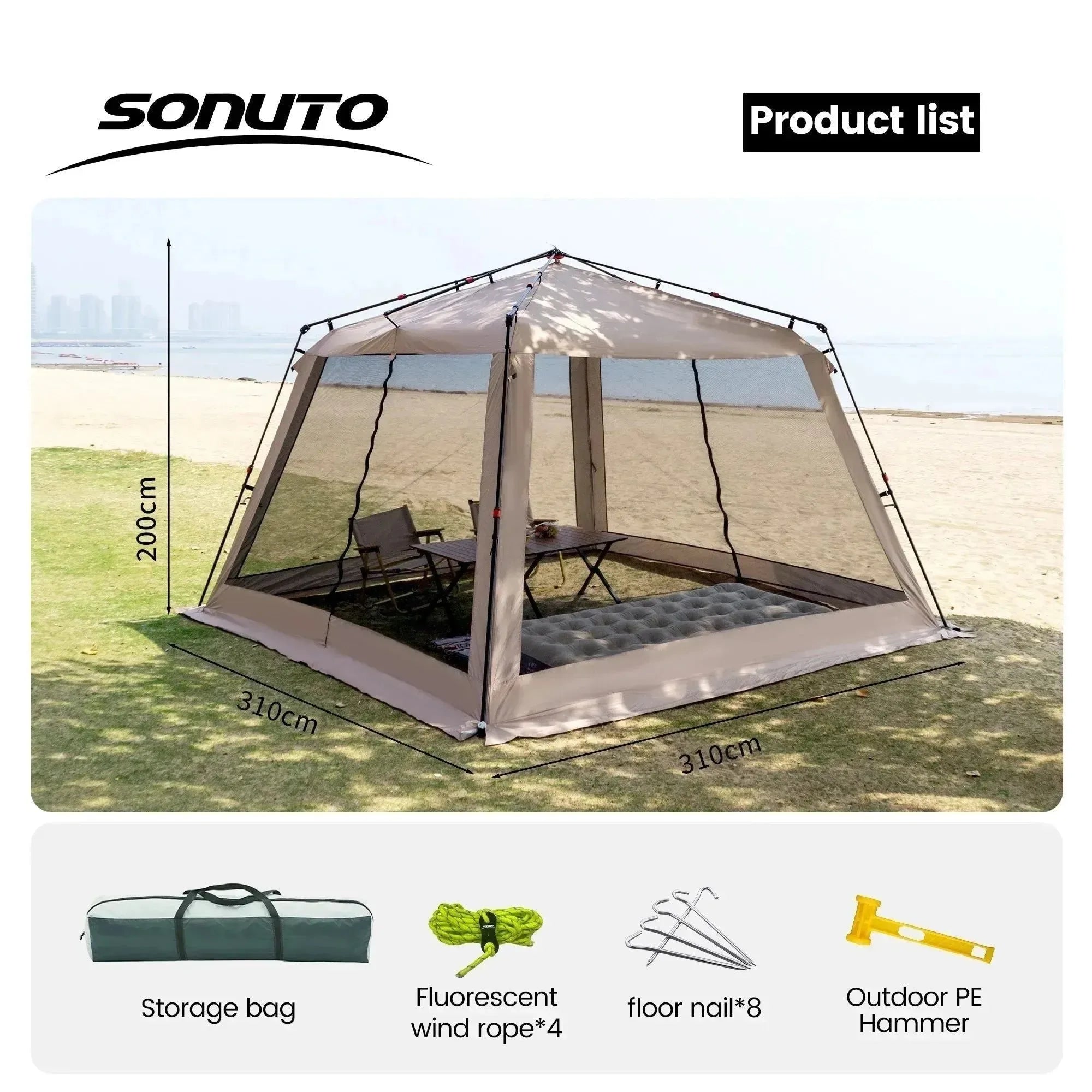 Versatile Shade Solution: Sonuto Automatic Canopy Tent - Trekker Essentials