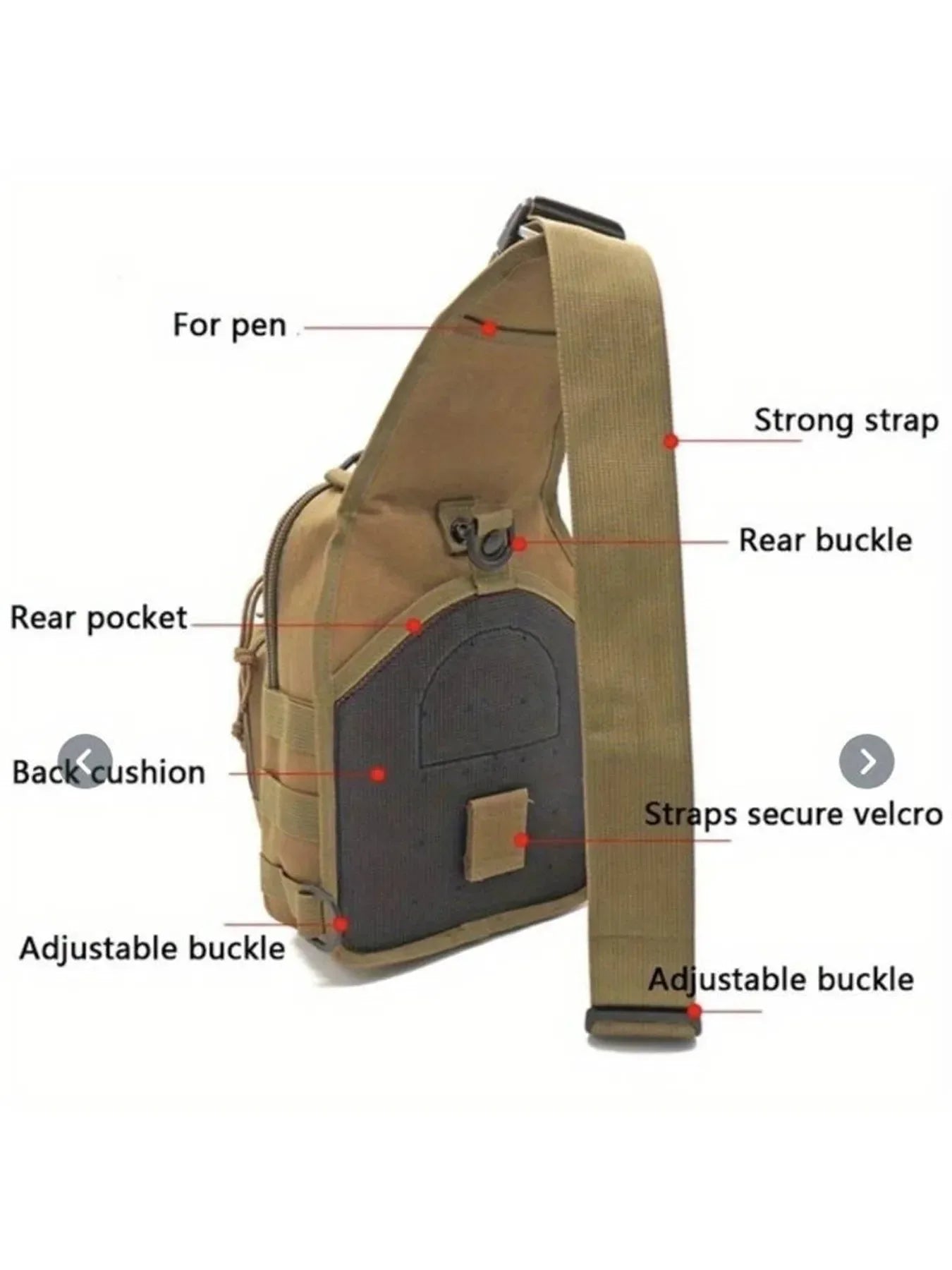 Versatile Tactical Sling Backpack - Oxford Body Chest Bag for Hiking and Hunting - Trekker Essentials