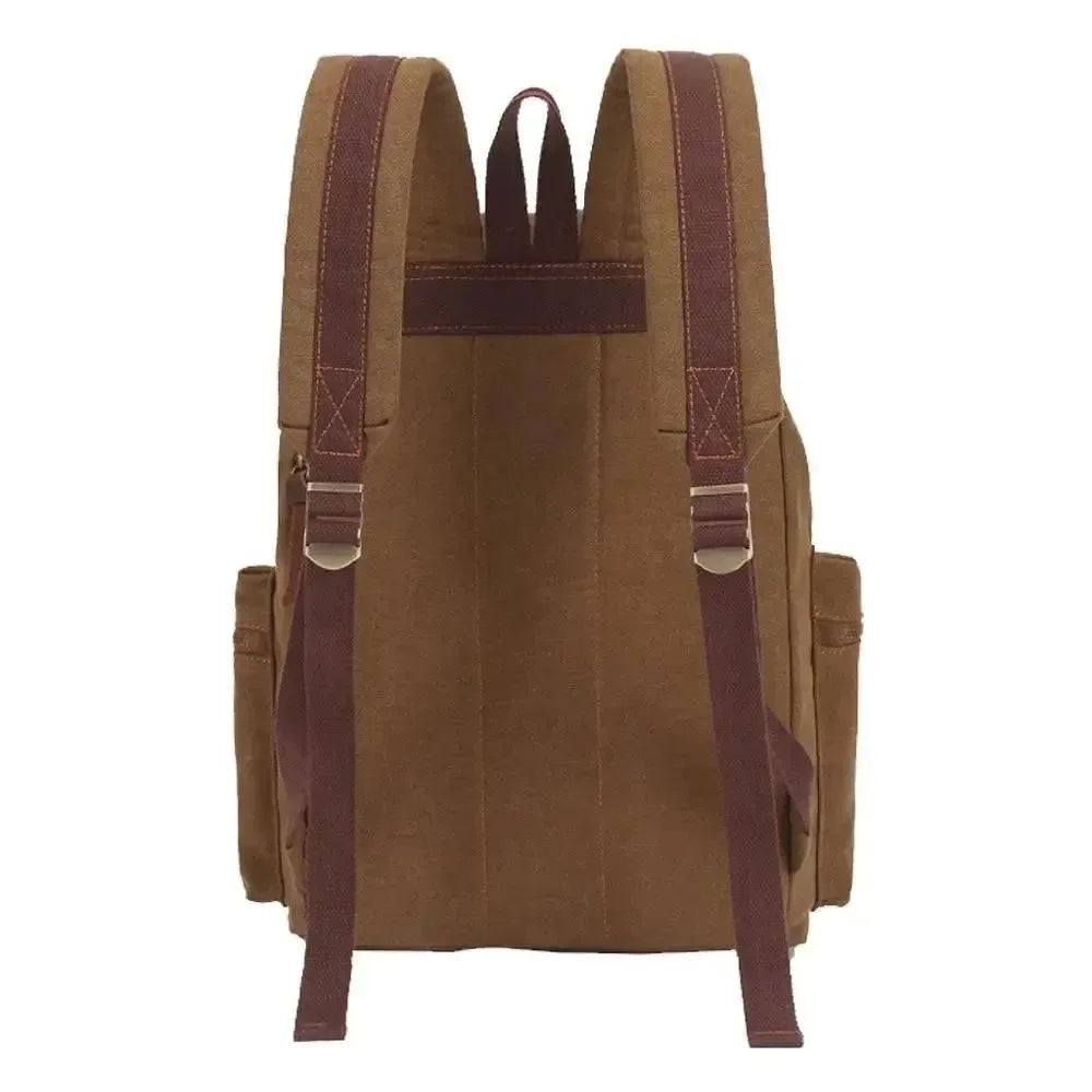 black canvas leather trekker backpack Vintage Canvas Backpack for Men and Women