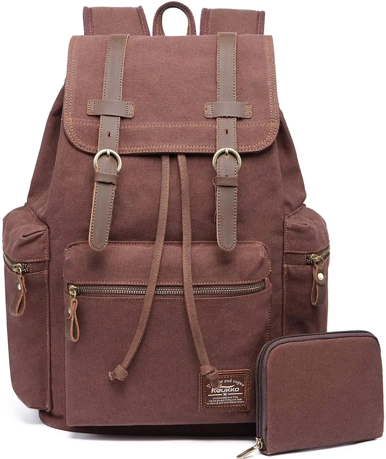 black canvas leather trekker backpack Vintage Canvas Backpack for Men and Women