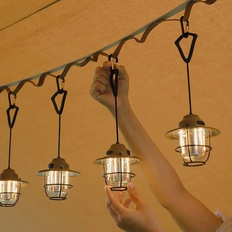 Vintage Pendant Light - Rechargeable Camping Ambient Light for Outdoor Use - Trekker Essentials