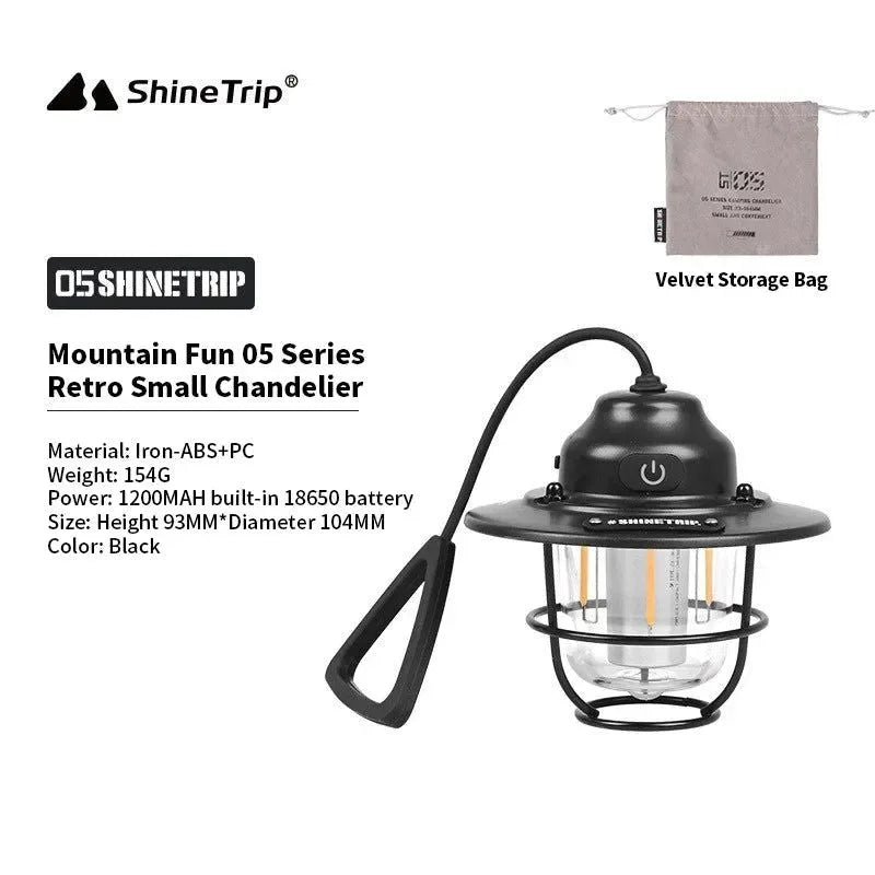 Vintage Pendant Light - Rechargeable Camping Ambient Light for Outdoor Use - Trekker Essentials
