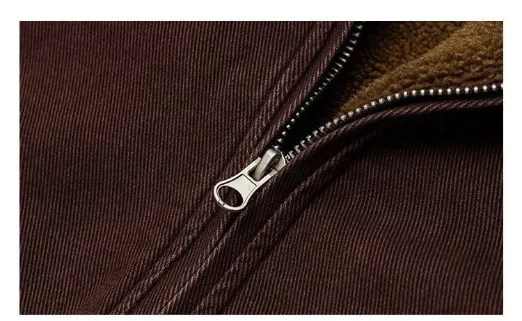 Vintage Polar Fleece Jacket Men's Winter Thick Loose Fit Streetwear Warm Coat - Trekker Essentials