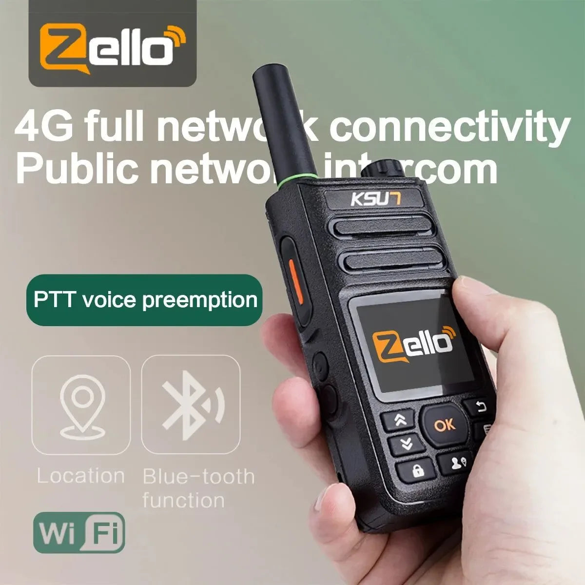 Walkie Talkie KSW-ZL18 with 4G SIM Card and WiFi Network, Long Range 100 Miles, GPS Professional Walkie Talkie - Trekker Essentials
