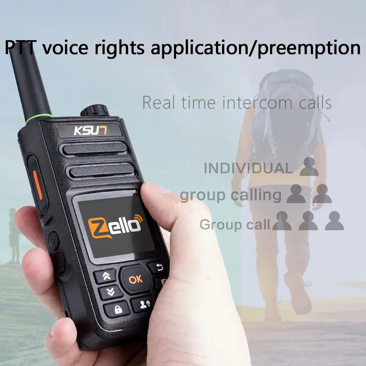 Walkie Talkie KSW-ZL18 with 4G SIM Card and WiFi Network, Long Range 100 Miles, GPS Professional Walkie Talkie - Trekker Essentials