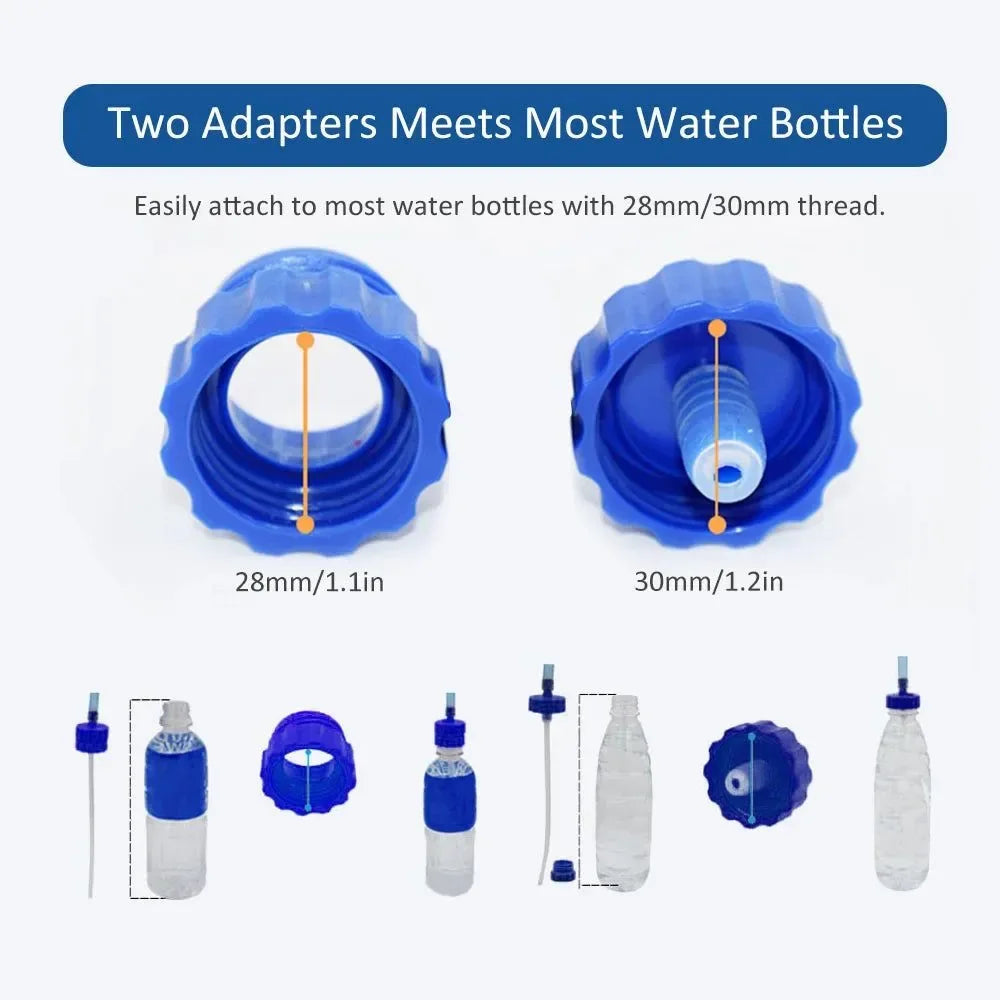 Water Bottle Drinking Tube with Double Adapter - Hydration System Drink Tube Kit for Cycling, Trekking, Fishing, Boating, and Camping - Trekker Essentials