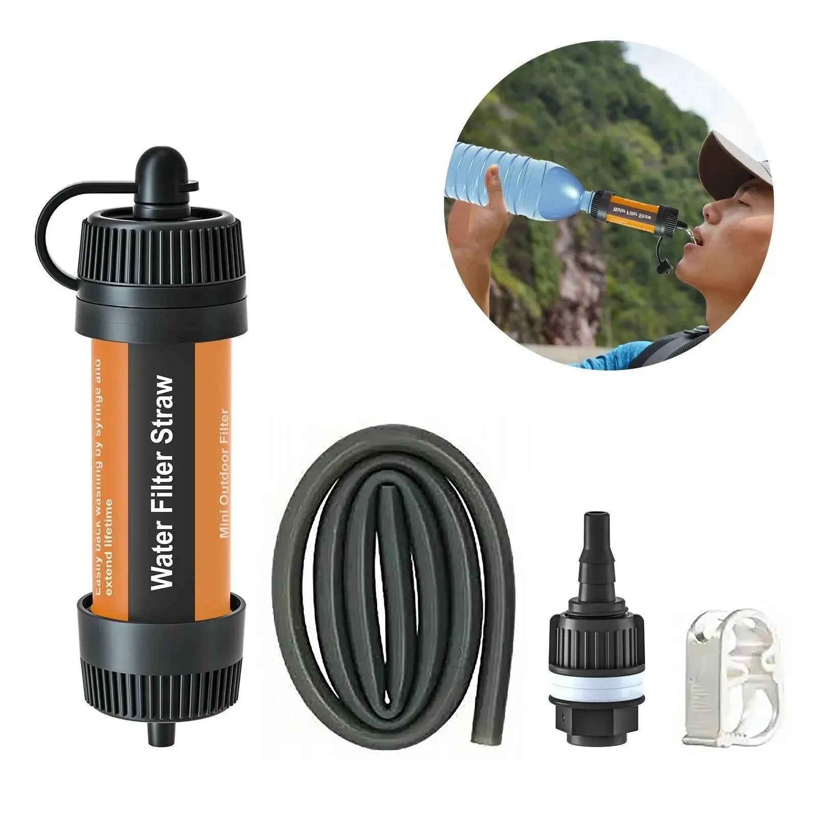 Water Filter Straw Outdoor Portable Water Purifier for Camping, Hiking, Backpacking, and Emergency Survival - Trekker Essentials