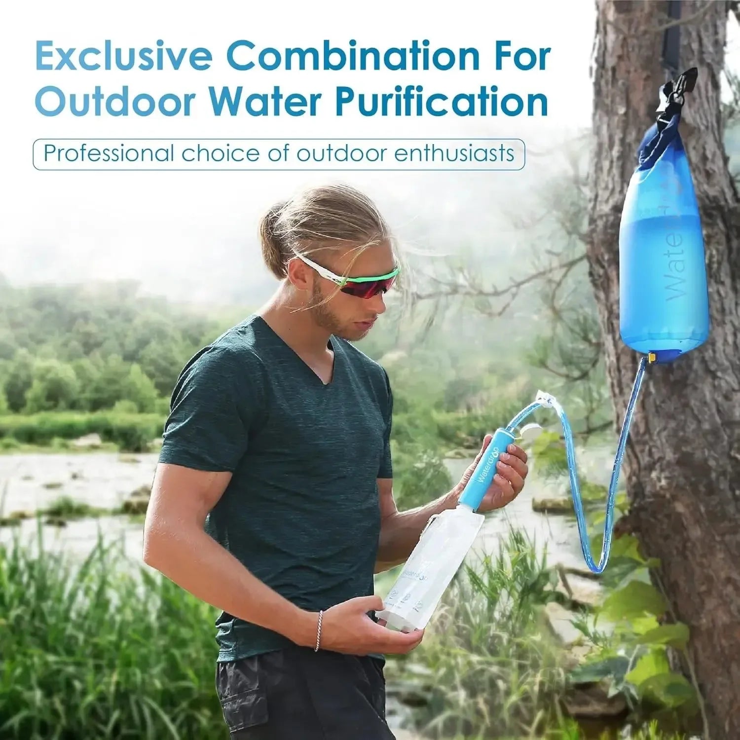 Waterdrop Gravity Water Filter Straw – Portable Camping Water Purifier for Survival & Travelca - Trekker Essentials