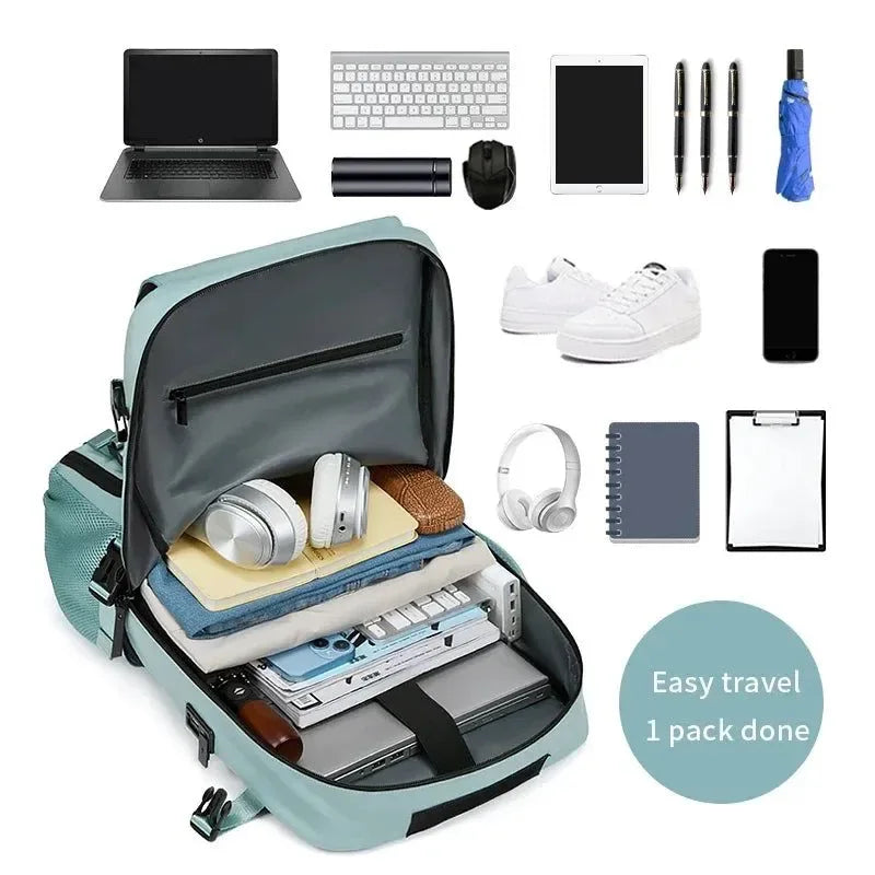 Waterproof 16-Inch Business Laptop Backpack for Women - Versatile Travel Companion for Hiking and Camping - Trekker Essentials