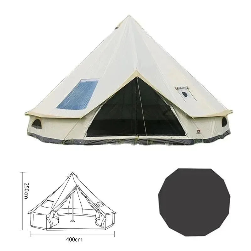 Waterproof 4-Season Yurt Wall Tent with Roof Stove Jack - Trekker Essentials