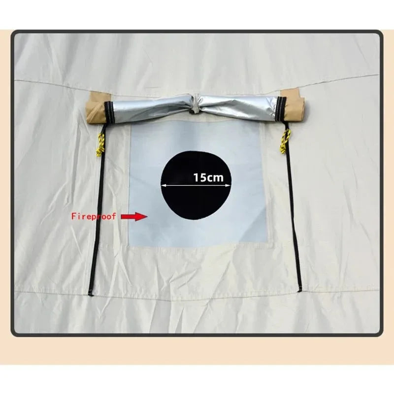 Waterproof 4-Season Yurt Wall Tent with Roof Stove Jack - Trekker Essentials