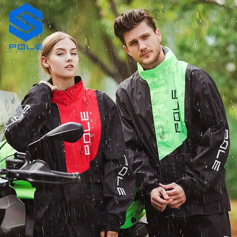Waterproof Breathable Motorcycle Raincoat Set with Reflective Features for Riding in Rainstorms - Trekker Essentials