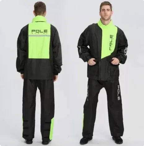 Waterproof Breathable Motorcycle Raincoat Set with Reflective Features for Riding in Rainstorms - Trekker Essentials