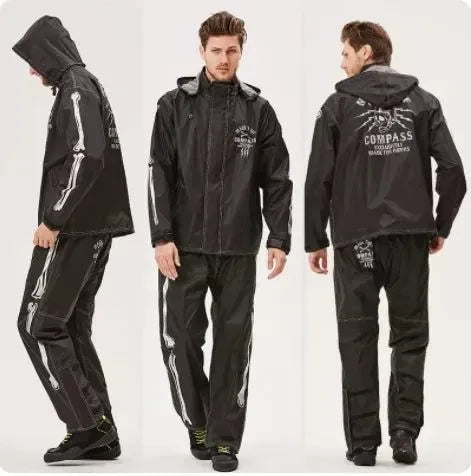 Waterproof Breathable Motorcycle Raincoat Set with Reflective Features for Riding in Rainstorms - Trekker Essentials