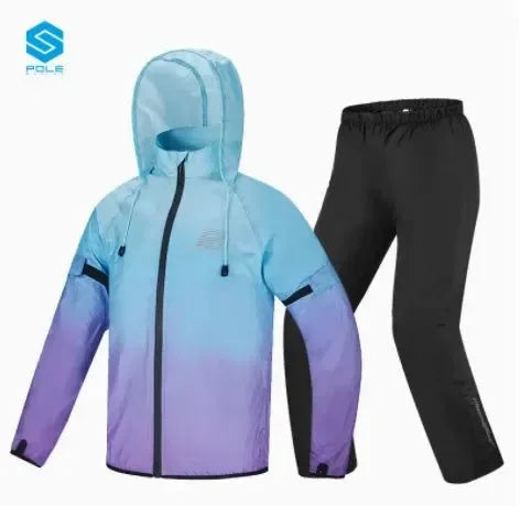 Waterproof Breathable Motorcycle Raincoat Set with Reflective Features for Riding in Rainstorms - Trekker Essentials