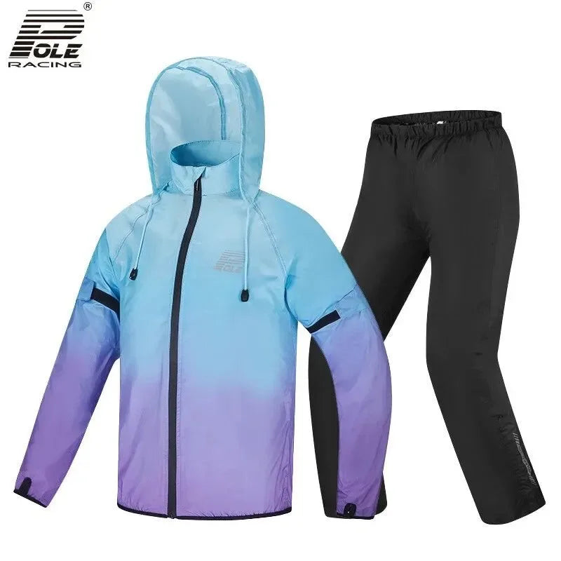 Waterproof Breathable Motorcycle Raincoat Set with Reflective Features for Riding in Rainstorms - Trekker Essentials