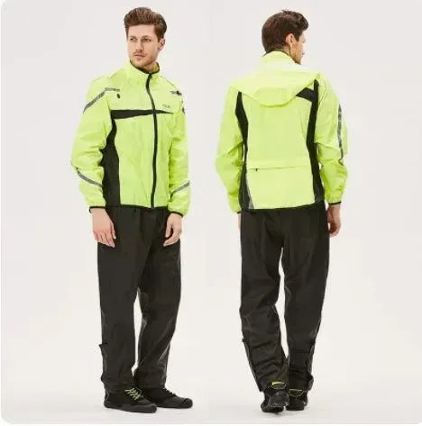 Waterproof Breathable Motorcycle Raincoat Set with Reflective Features for Riding in Rainstorms - Trekker Essentials