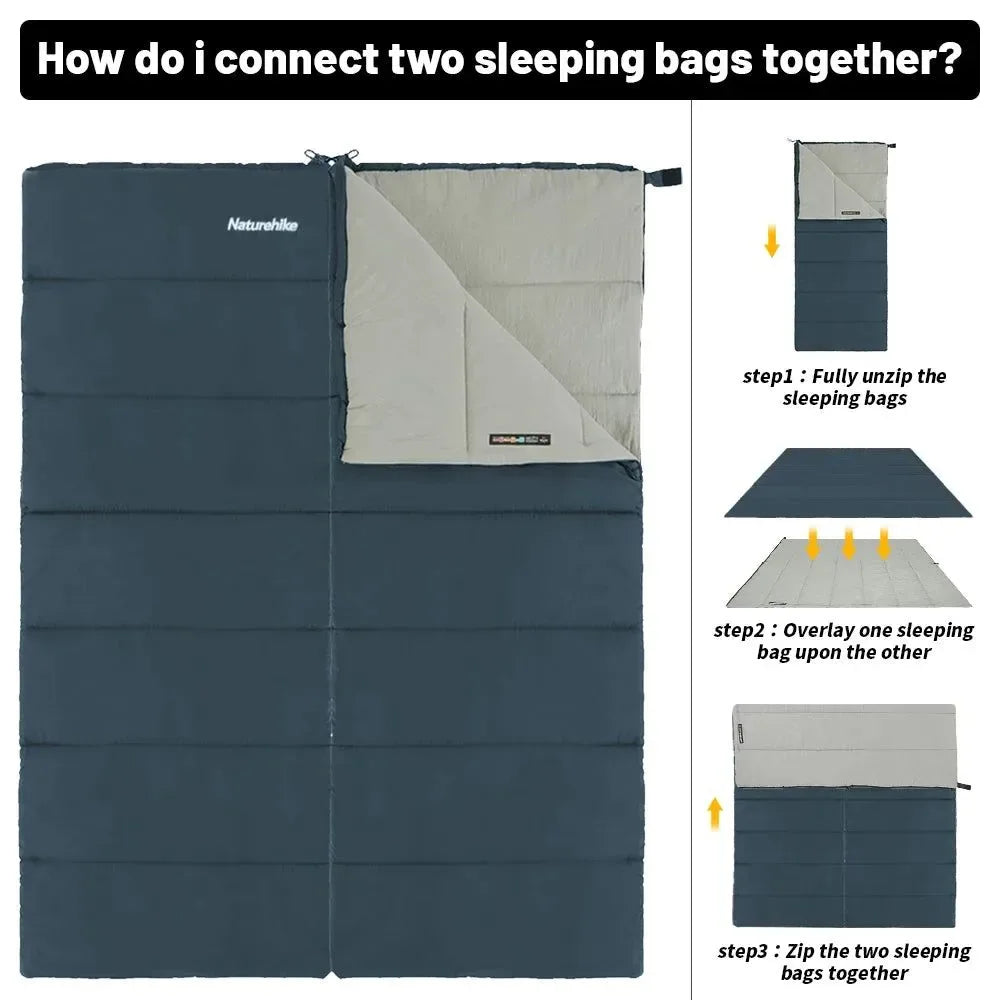 Waterproof Camping Envelope Sleeping Bag - Warm and Comfortable for Adults - Trekker Essentials