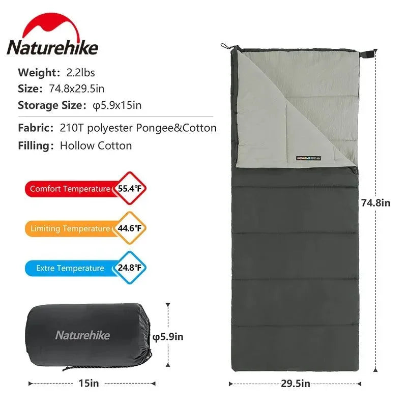 Waterproof Camping Envelope Sleeping Bag - Warm and Comfortable for Adults - Trekker Essentials