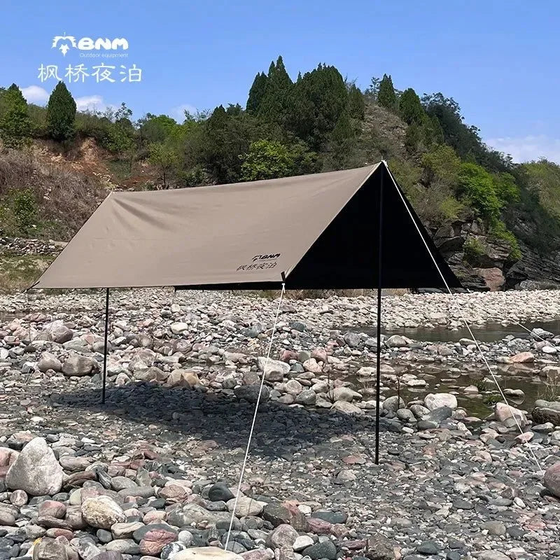 Waterproof Camping Tarp Shelter for Outdoor Adventures- 3m x 4m Portable Sun Shade Beach Tent - Trekker Essentials