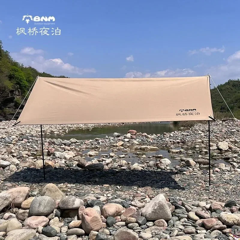 Waterproof Camping Tarp Shelter for Outdoor Adventures- 3m x 4m Portable Sun Shade Beach Tent - Trekker Essentials