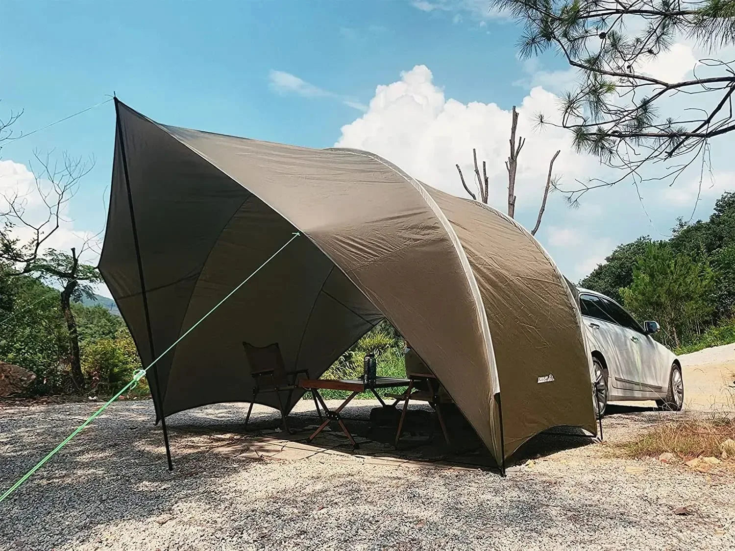 Waterproof Car Awning Sun Shelter - Eggshell Shape Auto SUV Canopy Camper Trailer Sun Shade for Outdoor Camping and Beach - Trekker Essentials