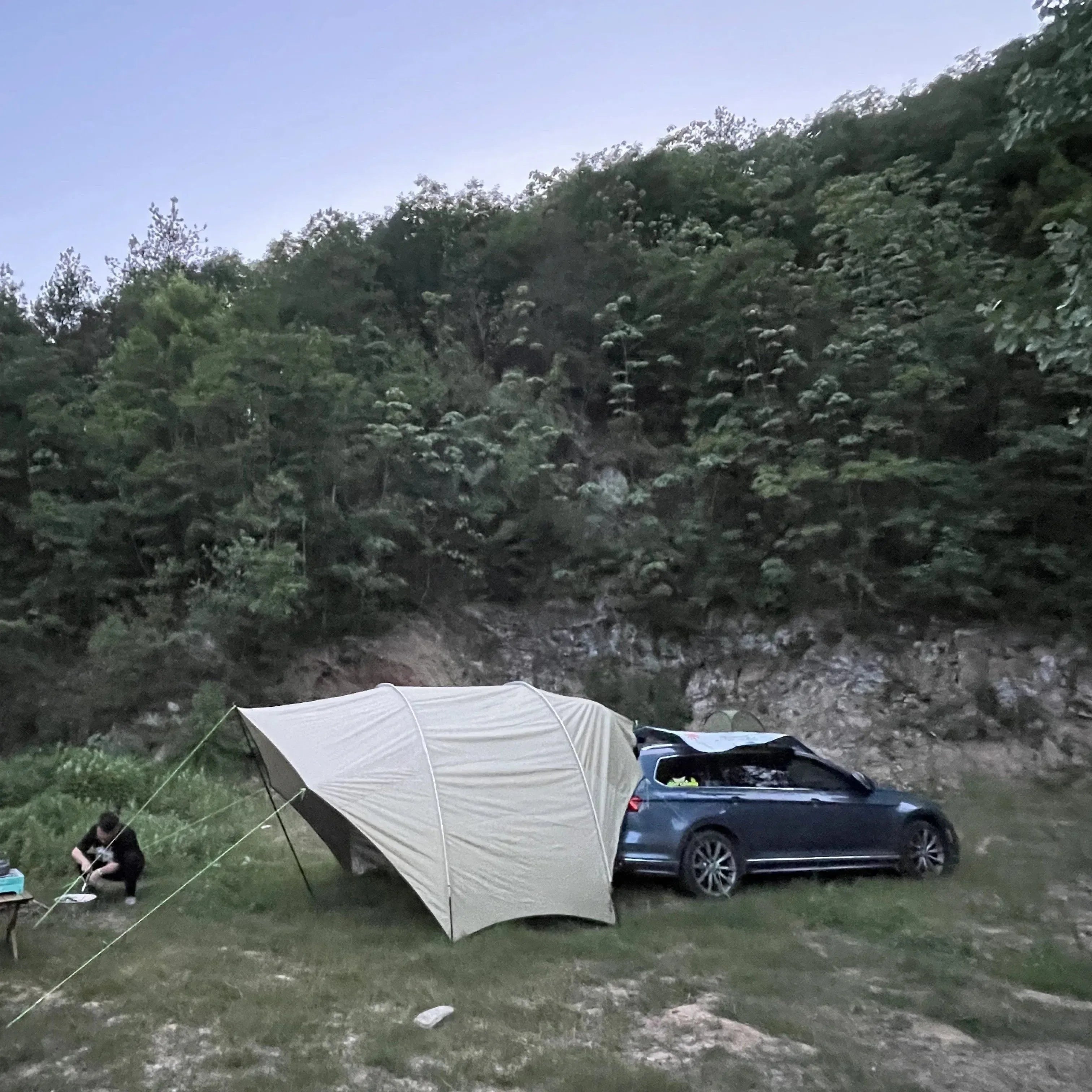 Waterproof Car Awning Sun Shelter - Eggshell Shape Auto SUV Canopy Camper Trailer Sun Shade for Outdoor Camping and Beach - Trekker Essentials
