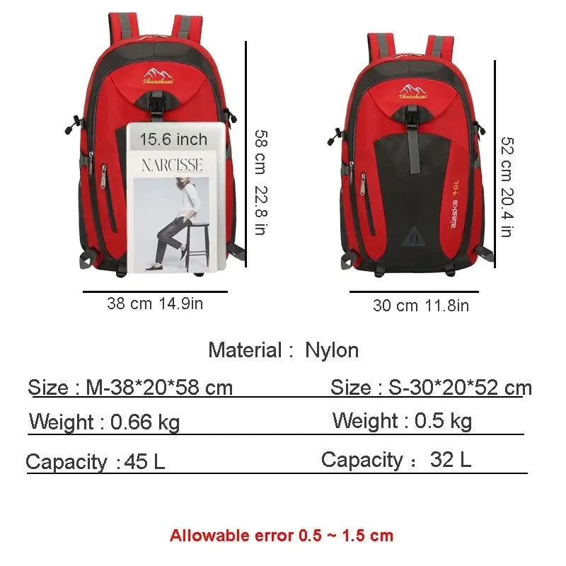 Waterproof Casual Outdoor Travel Backpack - Versatile Bag for Hiking, Camping, and Sports - Trekker Essentials