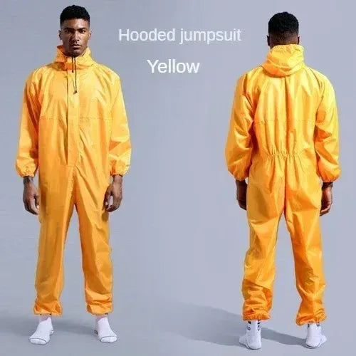 Waterproof Conjoined Raincoat Coverall with Hat - Oil-Resistant Work Safety Suit for Men and Women - Trekker Essentials