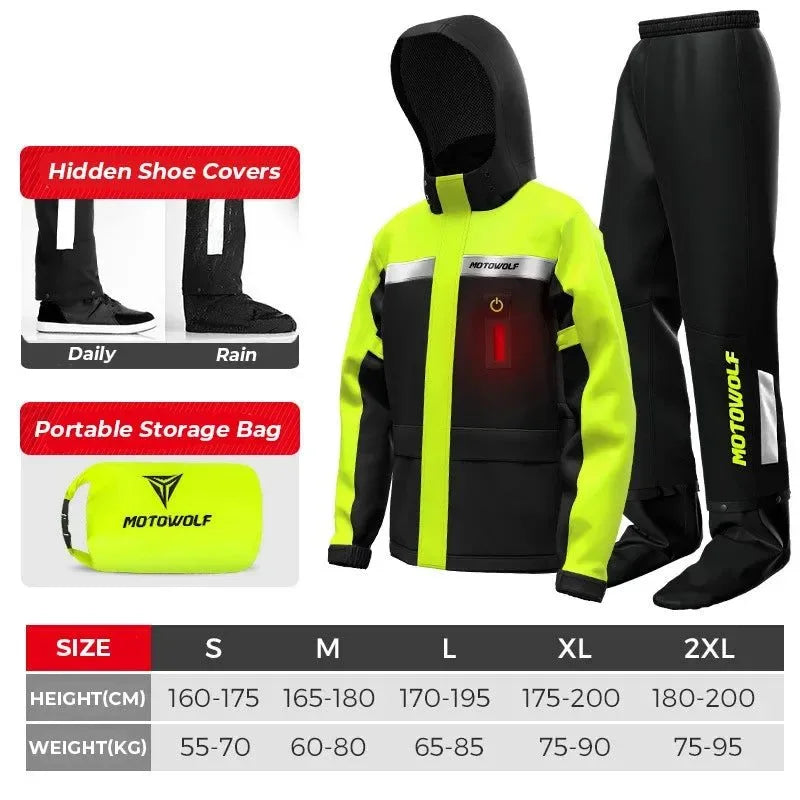 Waterproof Motorcycle Rain Suit - Reflective, Durable, and Portable Raincoat & Pants for Bikers - Trekker Essentials
