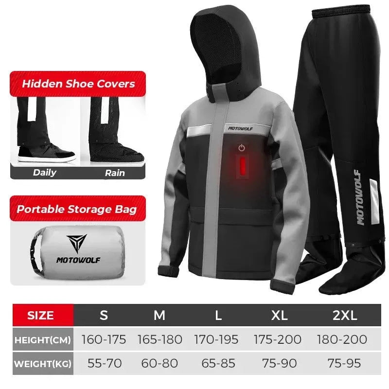 Waterproof Motorcycle Rain Suit - Reflective, Durable, and Portable Raincoat & Pants for Bikers - Trekker Essentials
