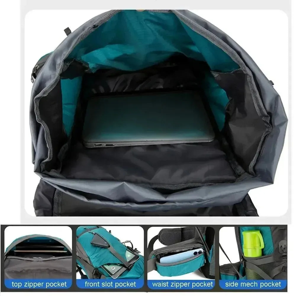 Waterproof Nylon Camping Travel Backpack: Ideal Gear for Outdoor Hiking and Mountaineering - Trekker Essentials