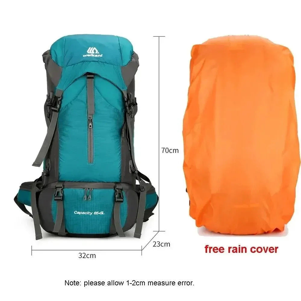 Waterproof Nylon Camping Travel Backpack: Ideal Gear for Outdoor Hiking and Mountaineering - Trekker Essentials