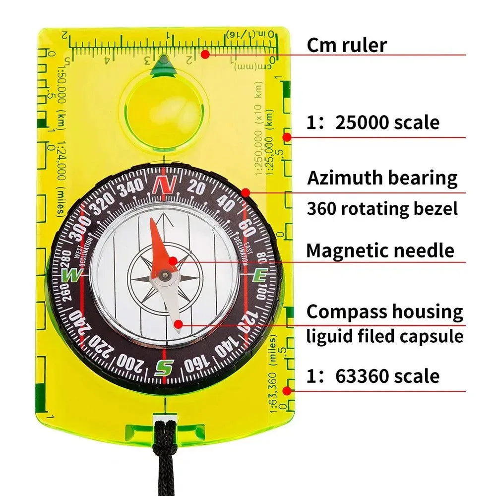 Waterproof Outdoor Compass - Essential Navigation Tool for Hiking, Camping, and Orienteering - Trekker Essentials