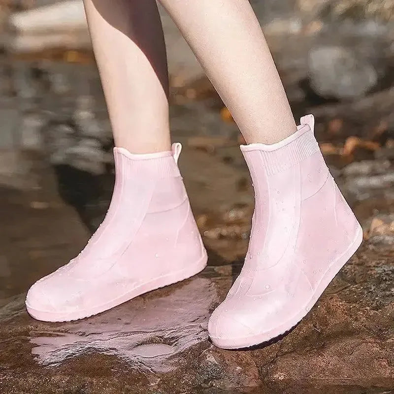 Waterproof Silicone Shoe Cover High Top Rain Boots Cover - Non-Slip Shoes Protector for Outdoor, Reusable Thickened Footwear (Children) - Trekker Essentials