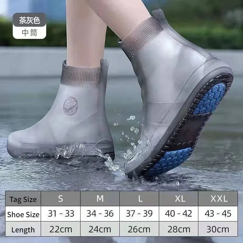 Waterproof Silicone Shoe Cover High Top Rain Boots Cover - Non-Slip Shoes Protector for Outdoor, Reusable Thickened Footwear (Children) - Trekker Essentials
