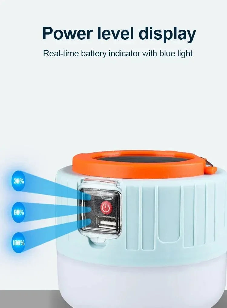 Waterproof Solar LED Camping Light – Rechargeable Portable Tent Lantern & Emergency Energy-Saving Lamp - Trekker Essentials