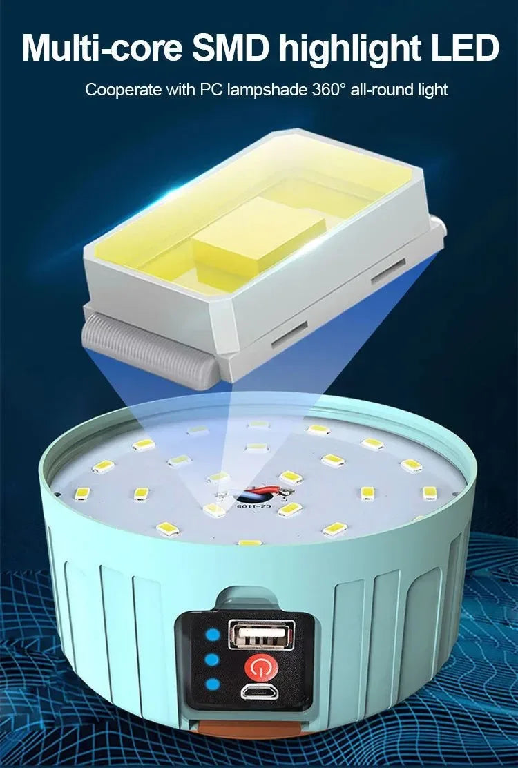 Waterproof Solar LED Camping Light – Rechargeable Portable Tent Lantern & Emergency Energy-Saving Lamp - Trekker Essentials